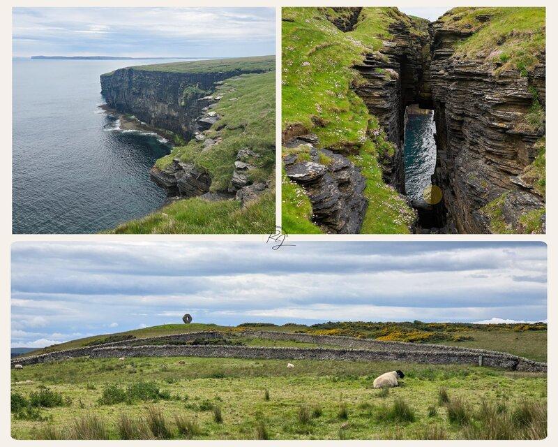 Küstenlandschaft bei Scrabster mit dramatischen Klippen, Felsspalten und weitem Blick aufs Meer – unvergessliche Naturerlebnisse beim Landgang in Schottland.