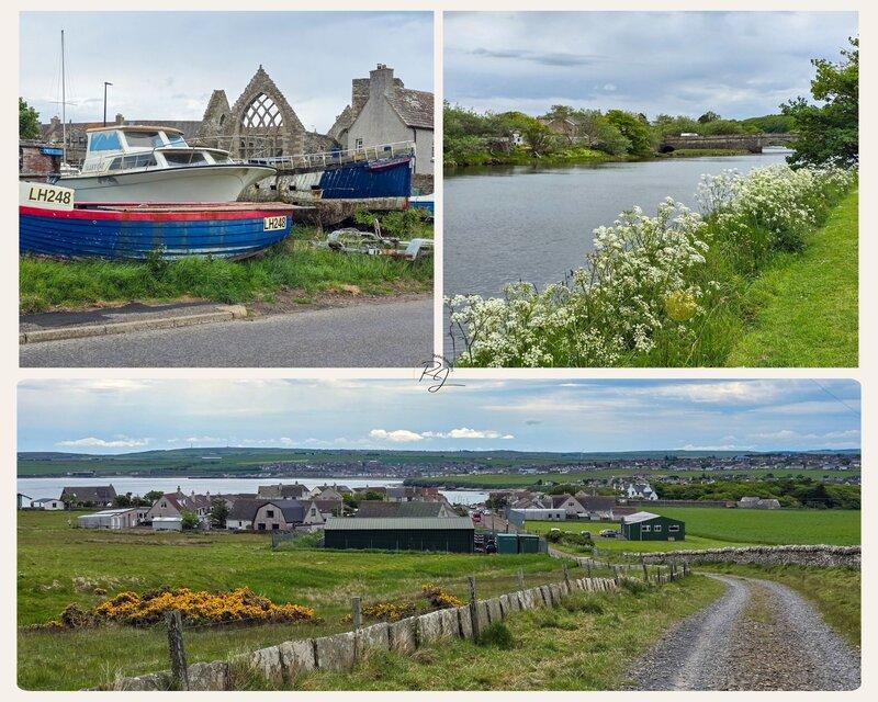 Blick auf Thurso in Schottland mit Fischerbooten, Flusslandschaft und weitem Ausblick über die Stadt – Eindrücke vom Landgang ab Scrabster.