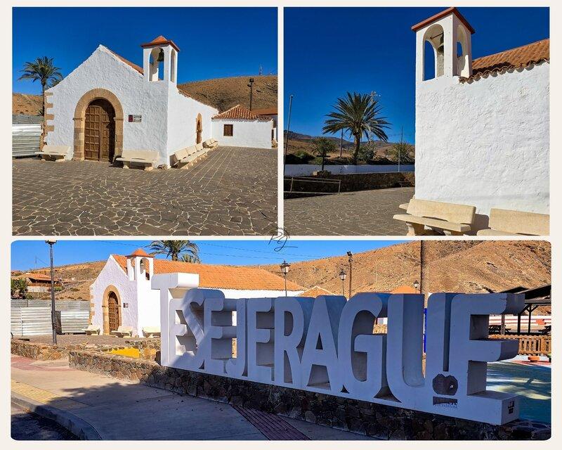 Ermita de San José und der Schriftzug in Tesejerague, Fuerteventura