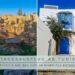 Titelbild zum Tagesausflug ab Tunis – Karthago & Sidi Bou Saïd an einem Tag entdecken, mit antiken Ruinen und weiß-blauen Gassen im Sonnenschein.