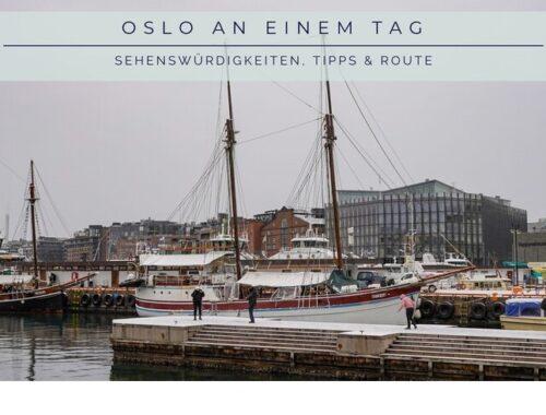 Hafen von Oslo mit historischen Segelschiffen im Winter – Titelbild für einen Tagesguide zu Sehenswürdigkeiten, Tipps und Route.