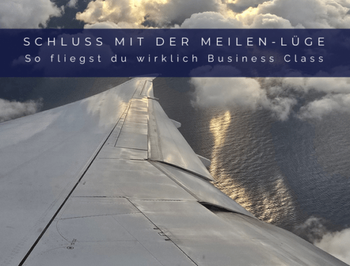 Beitragsbild mit dem Titel Schluss mit der Meilen-Lüge und Blick aus dem Flugzeugfenster