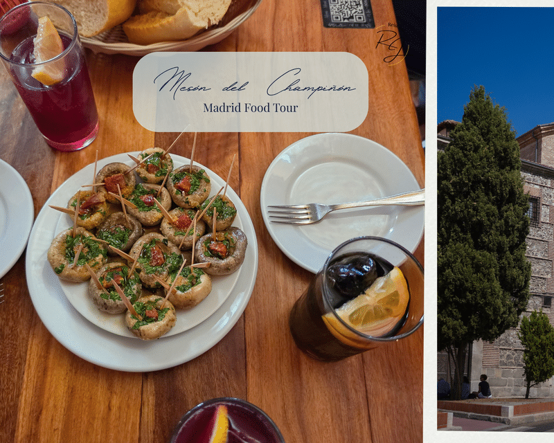 Mit Chorizo gefüllte Champignons im Mesón del Champiñón während unserer Food Tour durch Madrid
