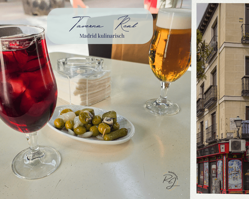 Tinto de Verano, Bier und Gildas als Aperitif in der Taberna Real in Madrid